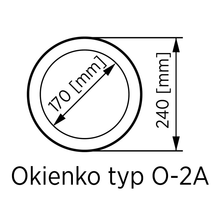 Przeszklenie, okienko Typ O. Ramka ze stali nierdzewnej.