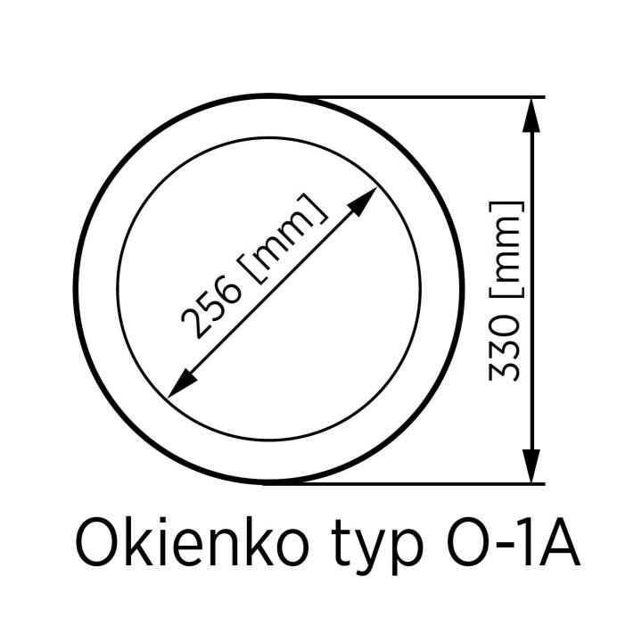 Przeszklenie, okienko Typ O. Ramka ze stali nierdzewnej.