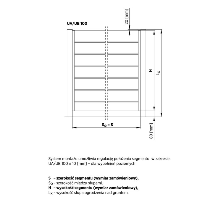 Przęsło ogrodzeniowe aluminiowe MODERN AW.AL.105.
