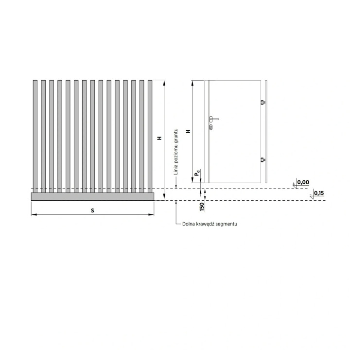 Przęsło palisadowe aluminiowe INFINITY AW.AL.141.