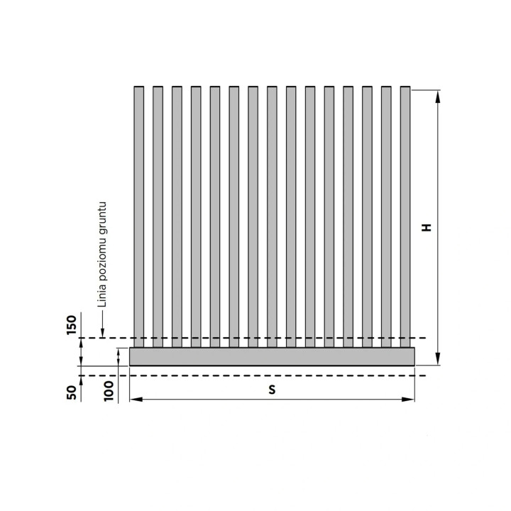 Przęsło palisadowe aluminiowe INFINITY AW.AL.141.