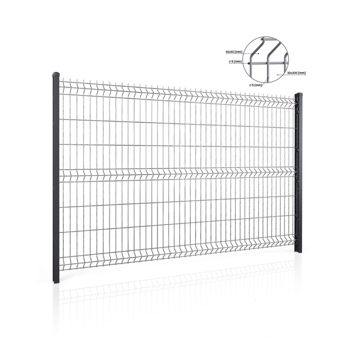 Panel ogrodzeniowy VEGA B 3D. Oczko 50x200.