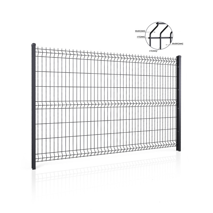 Panel ogrodzeniowy VEGA B 3D. Oczko 50x200.