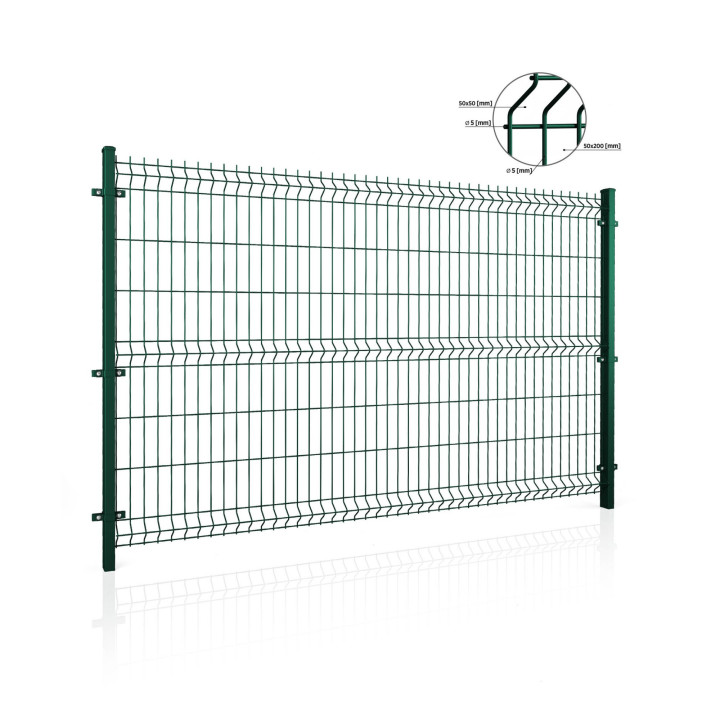Panel ogrodzeniowy VEGA B 3D. Oczko 50x200. Paleta 50 szt.