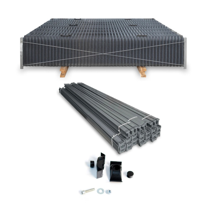 Panel ogrodzeniowy VEGA B 3D oczko: 50x200, słupy i akcesoria GAMMA. Palety po 50 kpl.