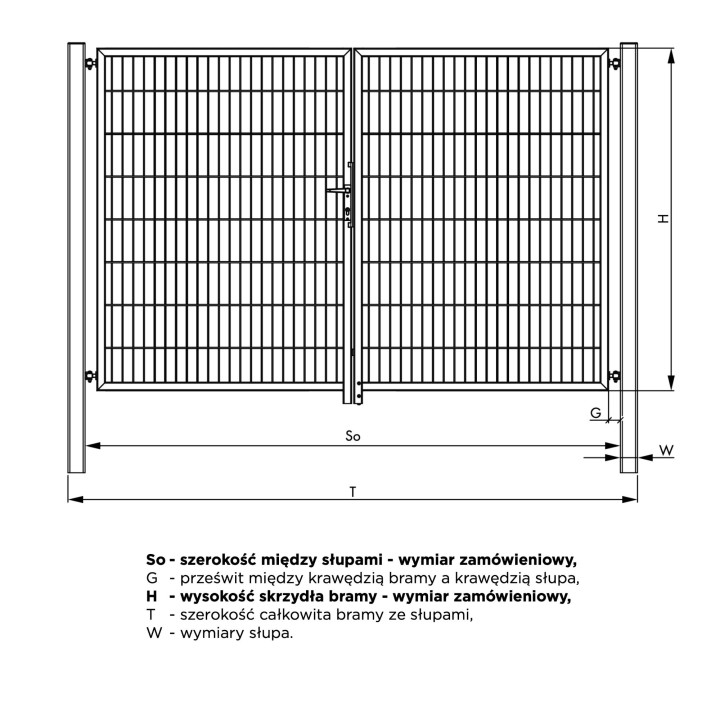 Brama panelowa dwuskrzydłowa Gardia Light.