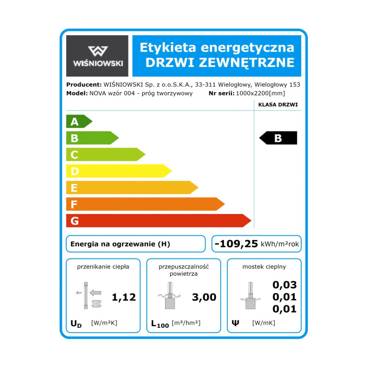 Drzwi zewnętrzne NOVA - wzór 004