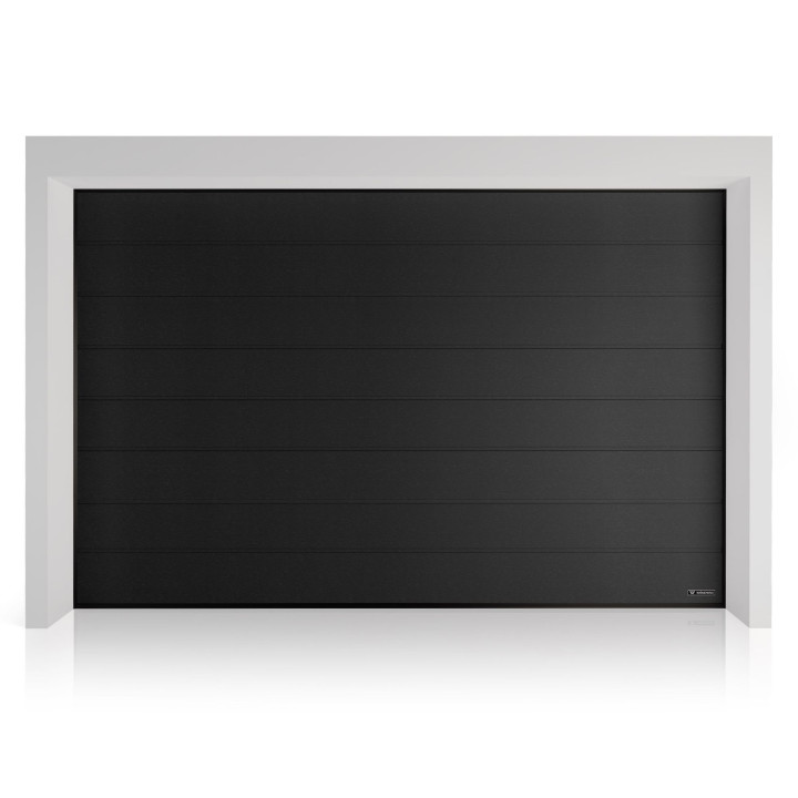 Brama garażowa segmentowa UniPro - panel z przetłoczeniami wysokimi. Sterowanie ręczne.