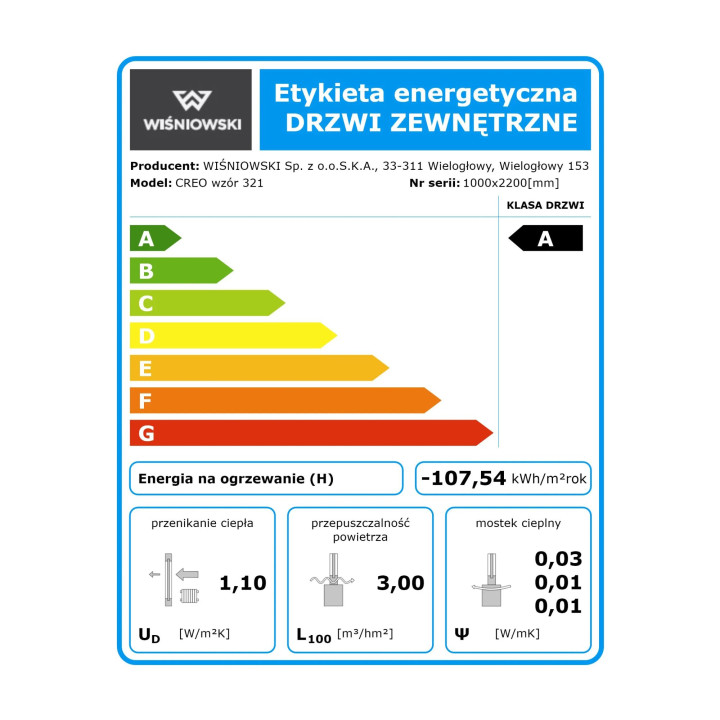Drzwi zewnętrzne CREO - wzór 321.
