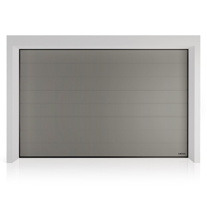 Brama garażowa segmentowa UniPro - panel z przetłoczeniami wysokimi. Sterowanie ręczne.