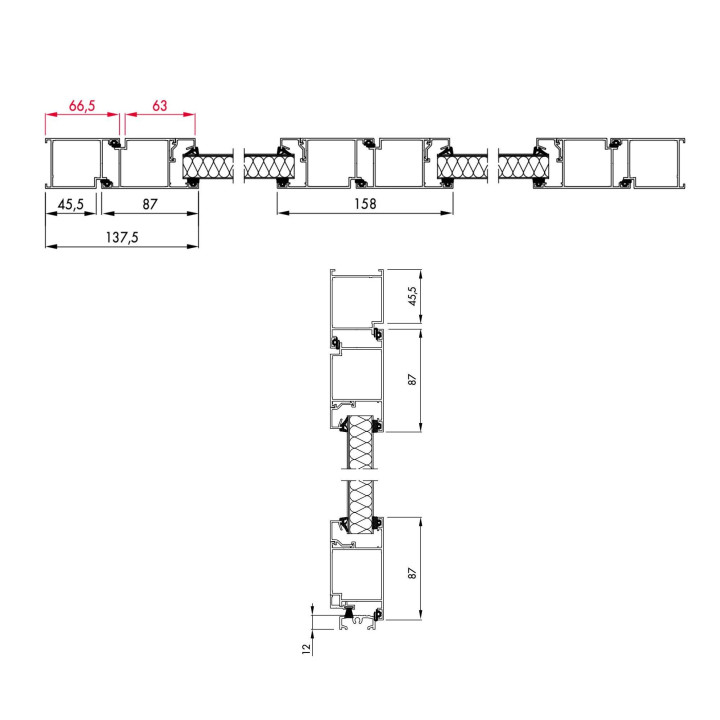 Drzwi gospodarcze panelowe - DoorLight 45. Profil AW 77.