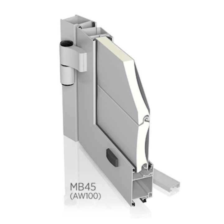 Drzwi gospodarcze panelowe dwuskrzydłowe - DoorLight 45. Profil AW 100.
