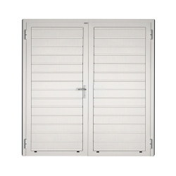 Drzwi gospodarcze panelowe dwuskrzydłowe - DoorPro 45. Panel z przetłoczeniami niskimi.