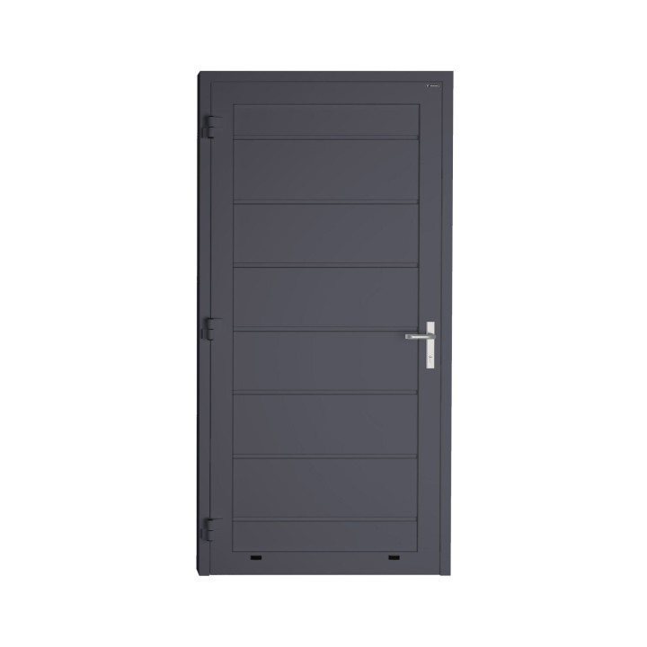 Drzwi gospodarcze panelowe - DoorPro 60. Panel z przetłoczeniami wysokimi.