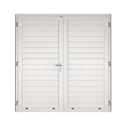 Drzwi gospodarcze panelowe dwuskrzydłowe - DoorPro 60. Panel z przetłoczeniami niskimi.