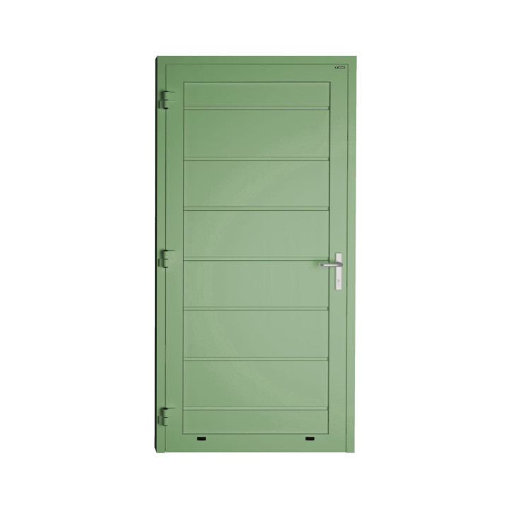 Drzwi gospodarcze panelowe - DoorPro 70. Panel z przetłoczeniami wysokimi.