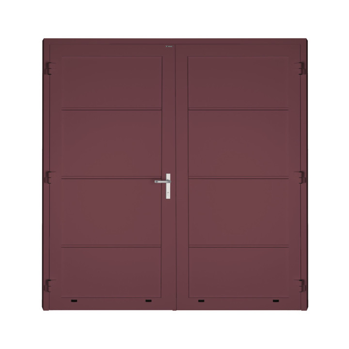 Drzwi panelowe dwuskrzydłowe - DoorTherm 86. Panel gładki, bez przetłoczeń.