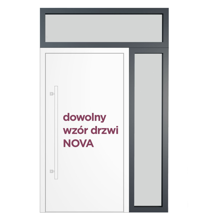 Doświetle boczne prawe i naświetle górne do drzwi NOVA.