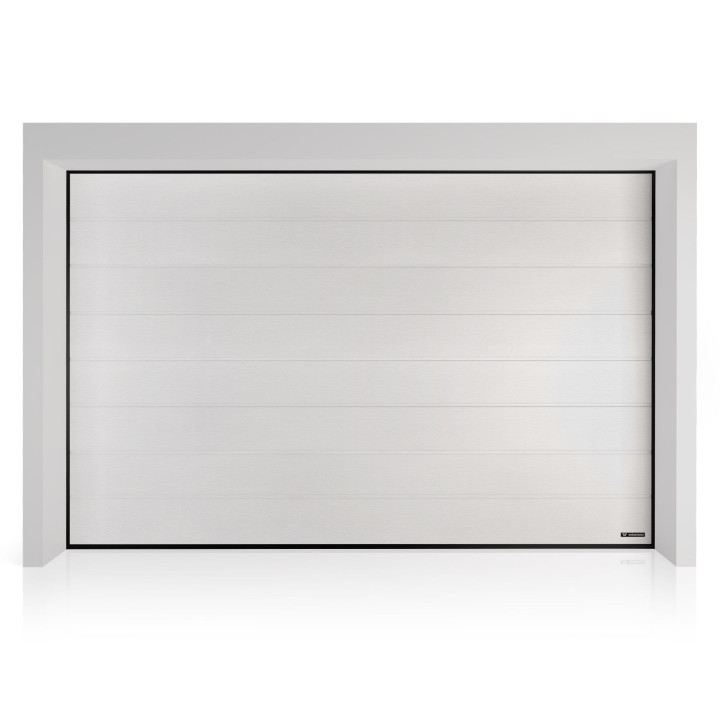 Brama garażowa segmentowa UniPro SNP - panel z przetłoczeniami wysokimi. Sterowanie automatyczne MOTO io.