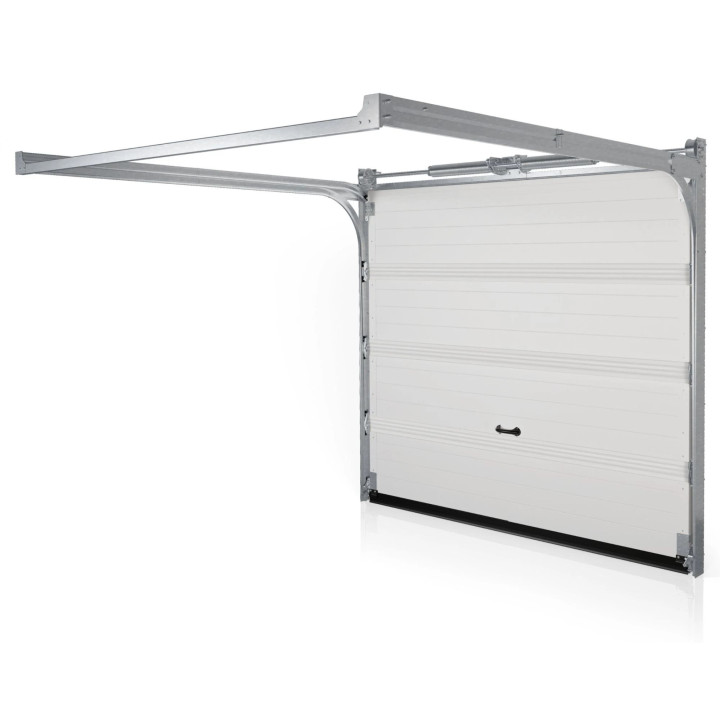 Brama garażowa segmentowa UniTherm - panel z przetłoczeniami wysokimi. Sterowanie ręczne.