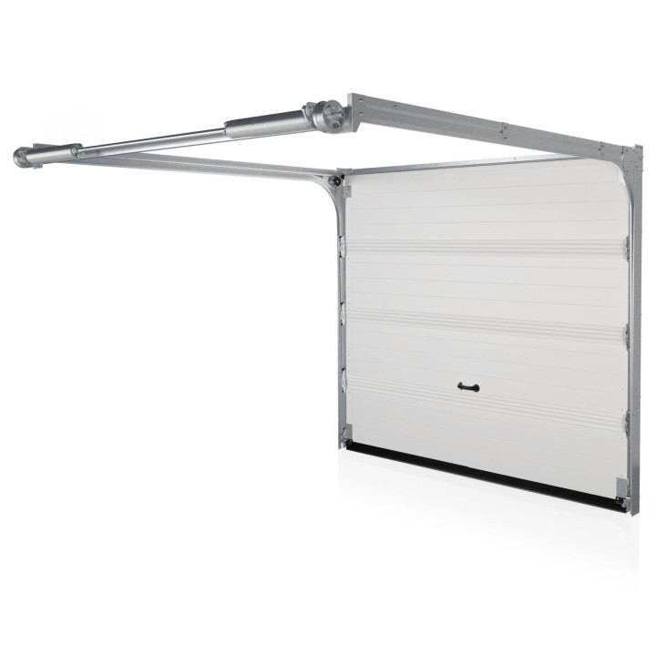 Brama garażowa segmentowa UniTherm - panel z przetłoczeniami wysokimi. Sterowanie ręczne.