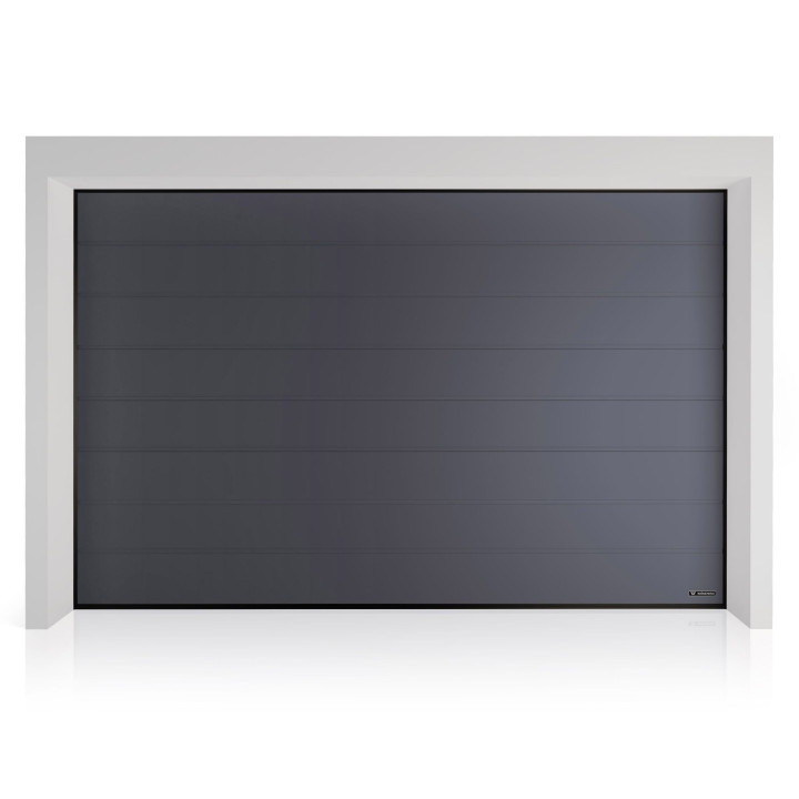Brama garażowa segmentowa UniTherm - panel z przetłoczeniami wysokimi. Sterowanie ręczne.