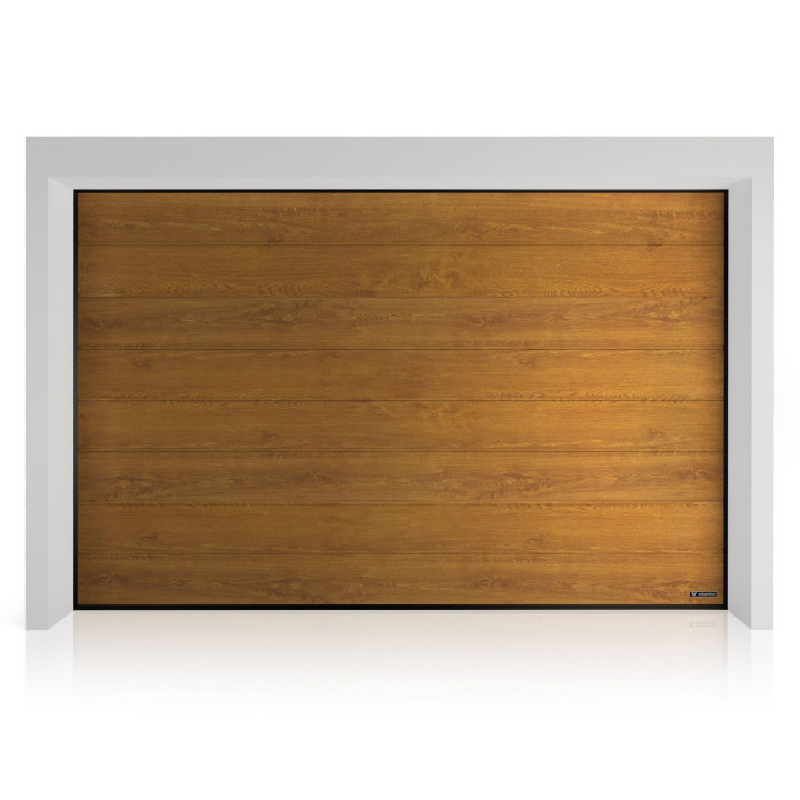 Brama garażowa segmentowa UniTherm - panel z przetłoczeniami wysokimi. Sterowanie ręczne.