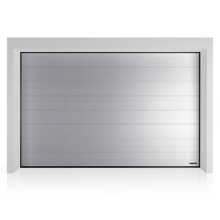 Brama garażowa segmentowa UniTherm - panel z przetłoczeniami wysokimi. Sterowanie ręczne.