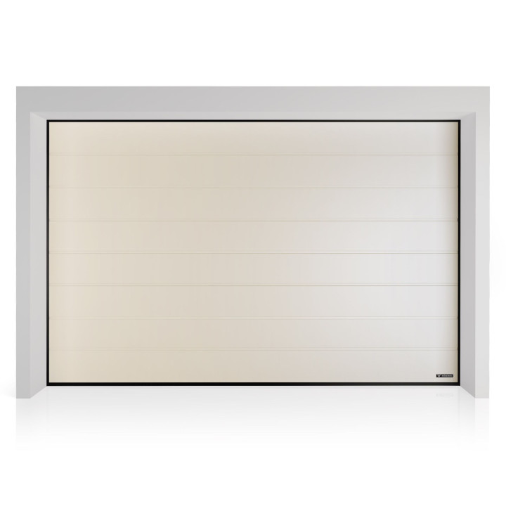 Brama garażowa segmentowa UniTherm - panel z przetłoczeniami wysokimi. Sterowanie ręczne.