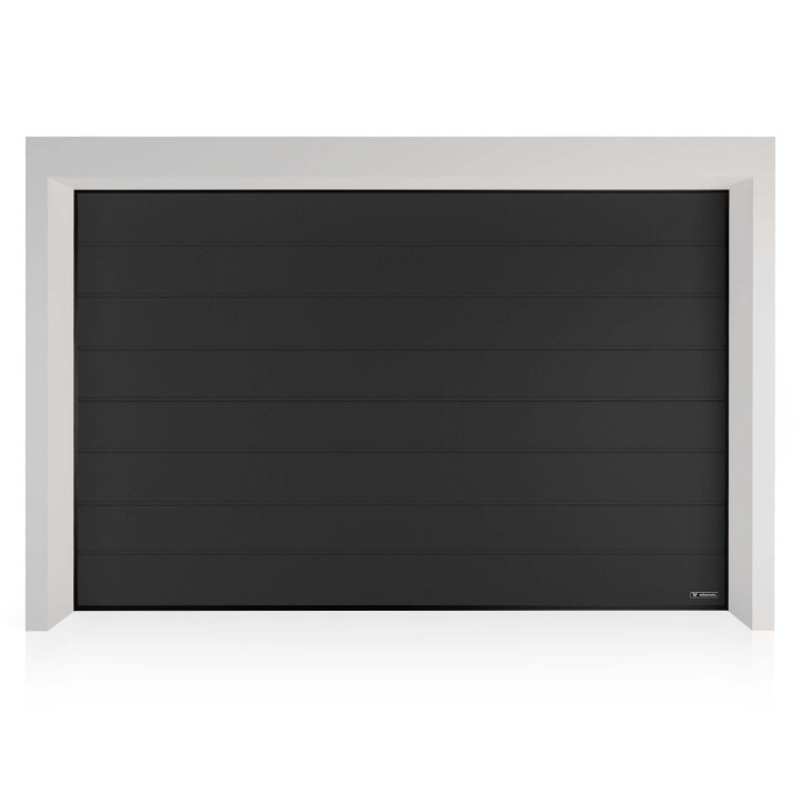 Brama garażowa segmentowa UniTherm - panel z przetłoczeniami wysokimi. Sterowanie ręczne.