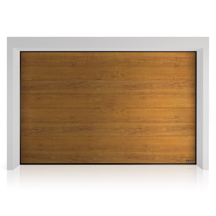 Brama garażowa segmentowa UniTherm - panel z przetłoczeniami wysokimi. Sterowanie ręczne.