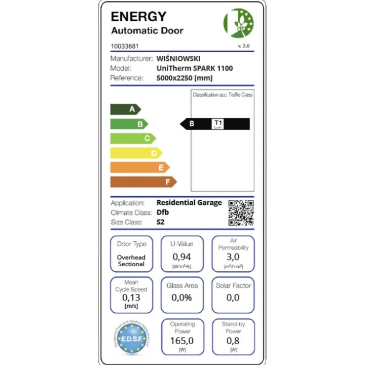 Brama garażowa segmentowa UniTherm - panel z przetłoczeniami wysokimi. Sterowanie automatyczne SPARK.