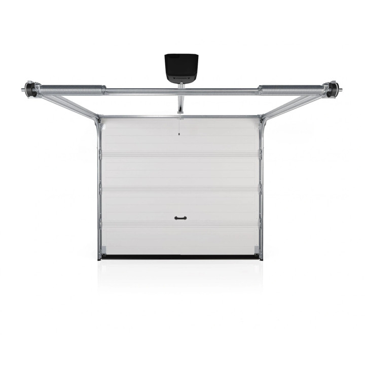 Brama garażowa segmentowa UniTherm - panel z przetłoczeniami wysokimi. Sterowanie automatyczne MOTO io.