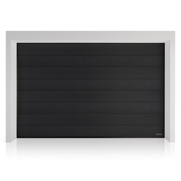 Brama garażowa segmentowa UniTherm - panel z przetłoczeniami wysokimi. Sterowanie automatyczne MOTO io.