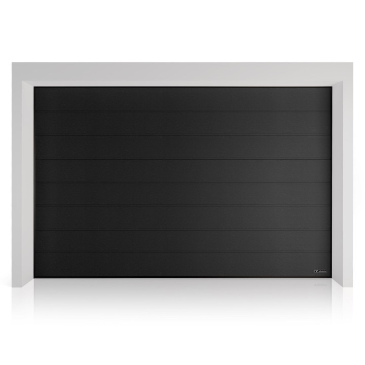 Brama garażowa segmentowa UniTherm - panel z przetłoczeniami wysokimi. Sterowanie automatyczne METRO Smart io.