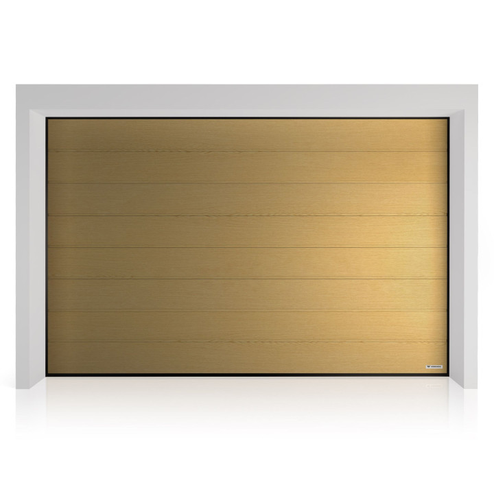 Brama garażowa segmentowa PRIME - panel z przetłoczeniami wysokimi. Sterowanie automatyczne METRO Smart io.