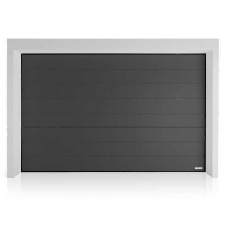 Brama garażowa segmentowa PRIME - panel z przetłoczeniami wysokimi. Sterowanie automatyczne SPARK.