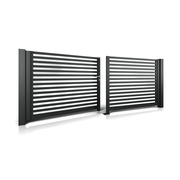 Brama aluminiowa dwuskrzydłowa MODERN AW.AL.102.