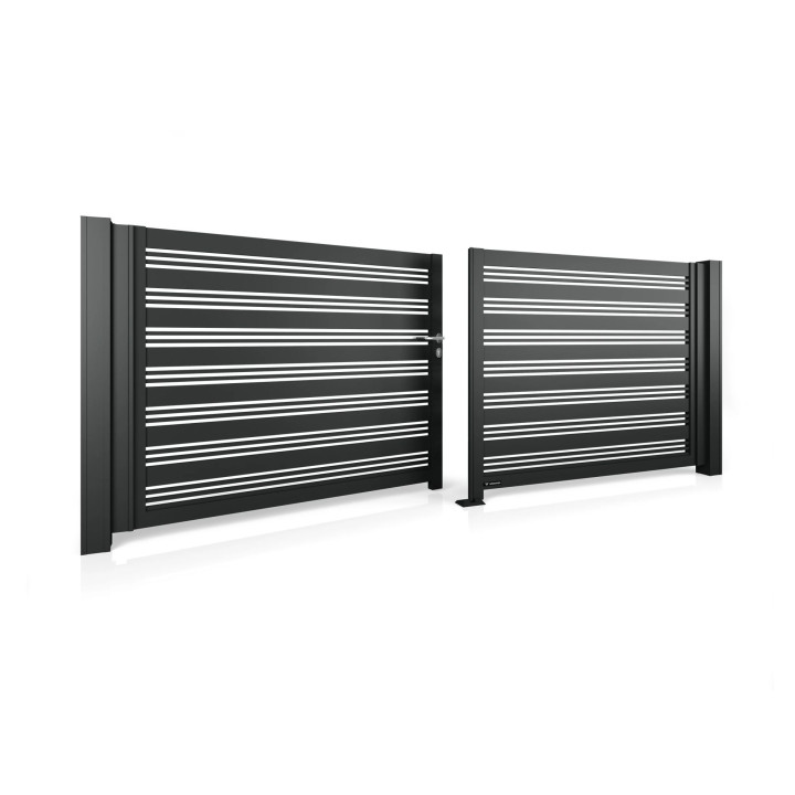 Brama aluminiowa dwuskrzydłowa MODERN AW.AL.103.