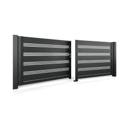Brama aluminiowa dwuskrzydłowa MODERN AW.AL.105.